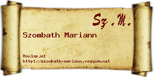 Szombath Mariann névjegykártya